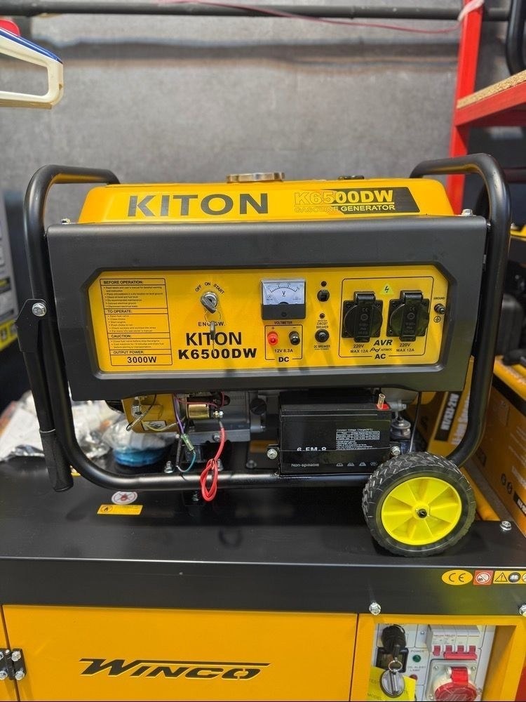 موتوربرق بنزینی ۳ کیلووات چرخ و دسته دار برند KITON مدل K6500DW